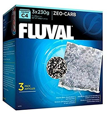 FLUVAL 14019 C4 Zeo-Carb 3 x 230 g, bianco/nero