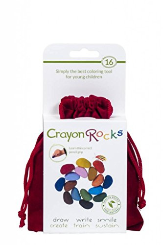 Crayon Rocks 16 Colors in a Red Velvet Bag