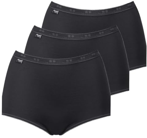 Sloggi Women's Basic+ Maxi Brief 3 Pack, Black, 14