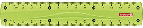 Brunnen 104971552 Lineal (für Schule und Büro Colour code, 15 cm, mit Griffmulde, für Links- und Rechthänder) grün / kiwi