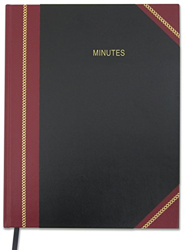 BookFactory Minutes Book/Corporate Minutes Book/Board Meeting Minutes LogBook (168 Pages - 8.5'' X 11”), Black and Burgundy Cover, Black Ribbon, Section Sewn Hardbound (Made in USA)