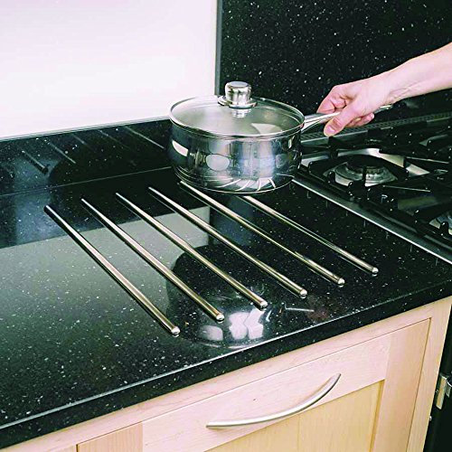 Unika Lot de 6 Hot Rods pour Plan de Travail, Alliage de Zinc, Argenté, 30 cm