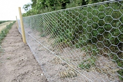 F&G Supplies 1.8m x 25m, 25mm Hole, Galvanised Heavy Duty Hexagonal Steel Wire Fencing. Deer Fence, Garden. Approx 6ft high. Pet Enclosures, Garden Fencing, Boundary Fences, Poultry Fencing, Aviaries