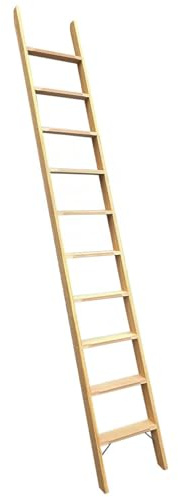 Weise Steigtechnik Anlegeleiter Holz 11 Stufen, 3 m Holzleiter aus massiver Kiefer, geriffelte Rutschhemmende Stufen aus Buche, stabile Leiter für Hochbetten & Regale, DIN EN 131