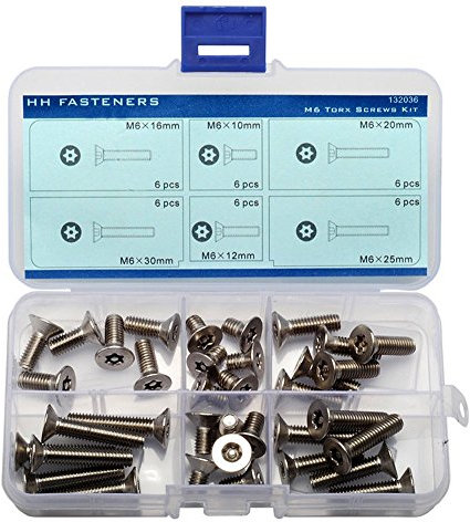 M6 inviolable Vis de sécurité Tête plate Assortiment kit lobes Vis Torx