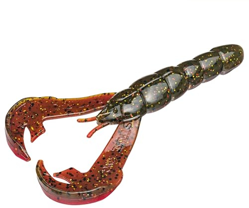 Strike King Rage Craw 4-Inch Fishing Lure, Soft Plastic Grub, Unique Design, Realistic Pincers, Slender Body, 4-Inches, 7-Pack