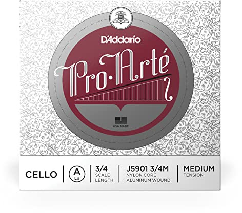D'Addario J5901 3/4M Pro-Arte 3/4 Scale Medium Tension Single A String for Cello