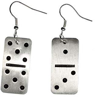 Domino Dominoes örhängen miniblings spela silver aluminium, Aluminium, inte känd