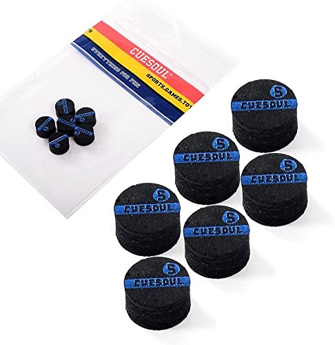 CUESOUL 6 Piezas de Capa Pigskin Snooker Cue Consejos (Suave)
