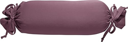 Erwin Müller Nackenrollenbezug Memmingen Interlock-Jersey aubergine Größe 40x15 cm Ø - formstabil, faltenfrei, anschmiegsam, mit Bindeband