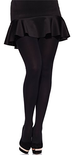 Merry Style Collants Microfibre pour Femmes, Collants Élastiques et Opaques Grandes Tailles MS 162 60 DEN (Noir, XXXL)