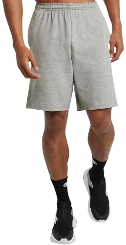 Champion Men's Jersey Short with Pockets Shorts, Oxford Gray, L