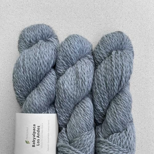 100 g Pascuali Babyalpaca Los Andes Strickwolle | 100% Alpakawolle (Babyalpaka), Farbe:Silbergrau 41