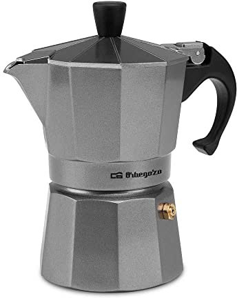 Orbegozo KFS 1220 - Cafetière italienne en aluminium, 12 tasses, manche ergonomique, valve de sécurité, filtre amovible
