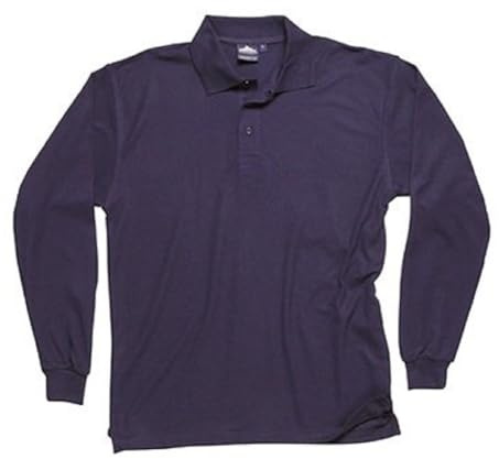 Portwest Genoa Long Sleeved Polo Shirt, Size: M, Colour: Navy, B212NARM