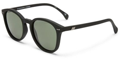 Le Specs BANDWAGON BLACK RUBBER - Sonnenbrille für Damen und Herren Runde Rahmenform mit hohem UV-Schutz LSP1502053