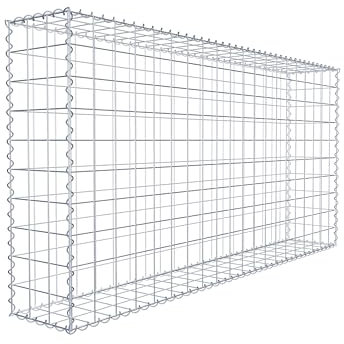 GABIONA Cesta de piedra rectangular de 10 x 10 cm, profundidad de 30 cm, cierre de espiral, galvanizada (200 x 100 x 30 cm)