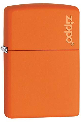 Zippo - Briquet tempête avec Logo, Orange Mat, Impression colorée Color Image, modèle de Base, Rechargeable, réutilisable, Design Coupe-Vent, boîte Cadeau, fabriqué aux États-Unis