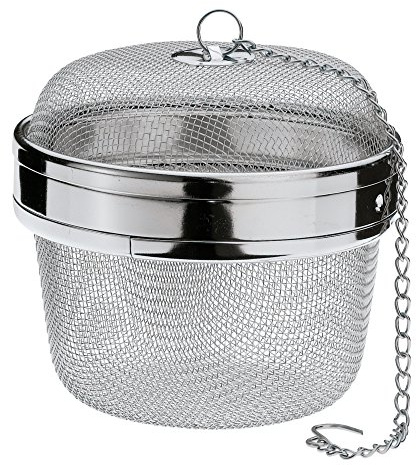 Küchenprofi Cooking Spice Holder - 4-Inch, Silver - Stainless Steel Seasoning Strainer for Pho & Herb Ball Infuser - Tea Infuser
