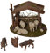 Alfred Kolbe Krippen AM 31 Weihnachtskrippen-Zubehör Set Unterstand 18 x 14,5 x 13 cm mit 4 weißen Schafen und 3 Ziegen für 10-12 cm Figuren