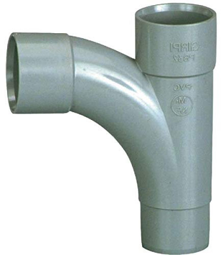 Pied de biche PVC gris 87°30 - Ø 40 mm - Double emboîture - Girpi