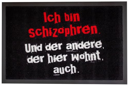 Rockbites Fußmatte- Ich Bin Schizophren und der andere der Hier wohnt auch! Spruch Matte