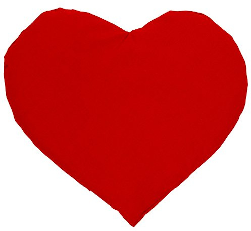 Cuscinetto a forma di cuore con semi di colza - 30 x 25 cm rosso - Cuscino termico