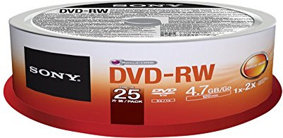 Disc, DVD-RW, 4.7GB, 25/PK Spindle, 2X