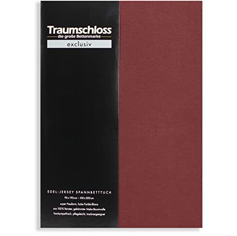 Traumschloss Spannbetttuch »Exclusiv« 100% Mako-Baumwolle | Edel-Jersey | hohe Farbbrillanz | Bordeaux | 90-100x200cm
