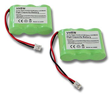 vhbw 2x batteria compatibile con Telecom Italia Gipsy telefono fisso cordless (600mAh, 3,6V, NiMH) verde