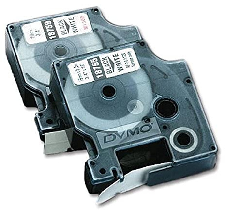 DYMO - Permanent adhesive polyester tape - black on white - Roll (1.2 cm x 5.5 m) - 1 roll(s)