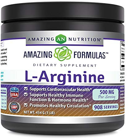 Amazing Formulas L-Arginine Powder Supplement | Non-GMO | Gluten Free | Made in USA (1 Lb)