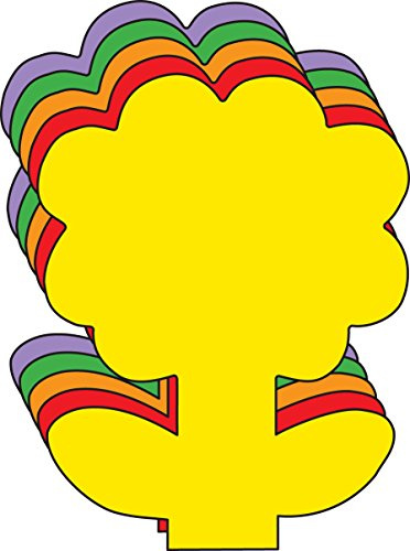 SHAPES ETC. 31 Pcs Flower Assorted Color Cut-Outs 5.5in, Construction Paper Shapes, Spring Bulletin Board Decorations, DIY Crafts, Garden Cut Outs, Wall Cutouts, Made in USA