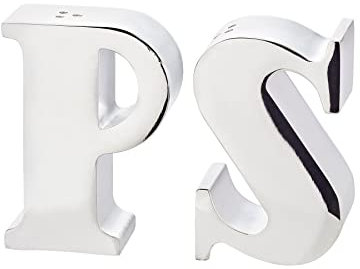 Edzard Porta Sale e Pepe Favre, a Forma di Lettere P e S, Placcato in Argento, Altezza 7 cm