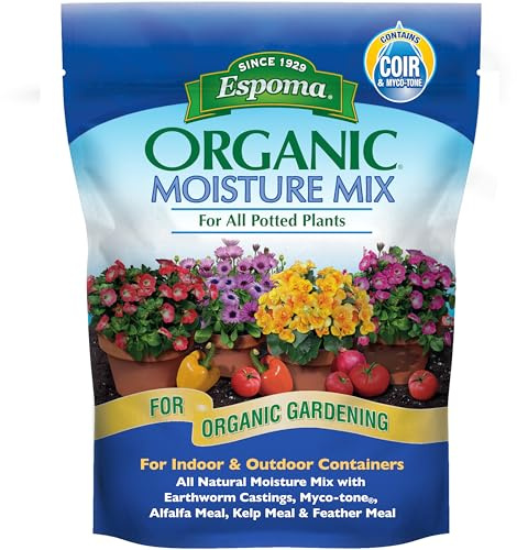 Espoma Organic Moisture Mix Potting Soil - All Natural Potting Mix for All Indoor & Outdoor Containers for Organic Gardening. 8 Qt. Bag Bag. Pack of 1