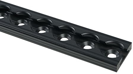 LOADCARE Airlineschiene schwarz 2m eckig gebohrt Transportsicherung Alu-Schiene Anhänger auch für Camping und Outdoor Ladungssicherung kompatibel mit Airlineschienen Zubehör (1)