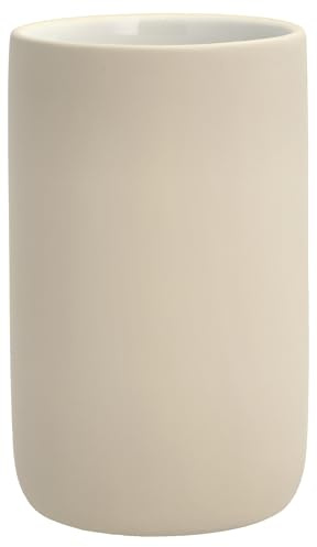 Södahl Mono Zahnputzbecher, Zahnbürstenhalter aus Keramik, Durchmesser 6,5 cm, Höhe 11 cm, Beige