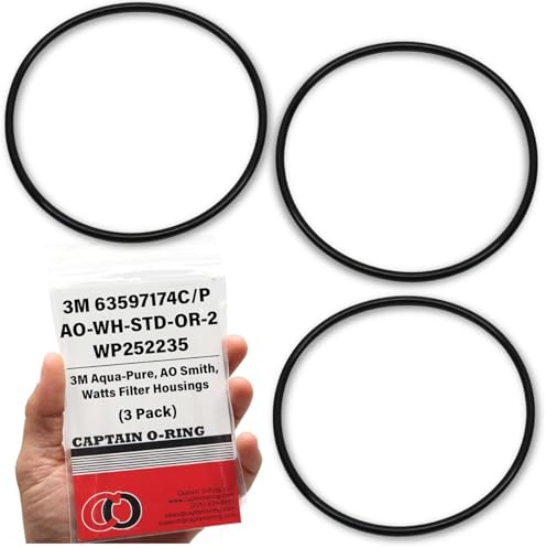 Captain O-Ring - Replacement 63597174C / 63597174P / AO-WH-STD-OR-2 / WP252235 Orings for 3M Aqua-Pure, AO Smith, Watts Filter Housings (3 Pack)