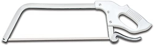 Fischer Sega da macellaio professionale in stile americano, telaio in acciaio inox con manico ergonomico (45 cm, 44,5 cm)