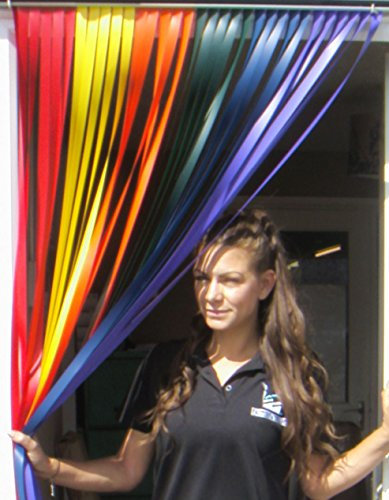 Holland Plastics Original Brand Caravan Door Curtain, Fly Screen, Insect Screen, Strip Curtain, 'Rainbow' - 62 cm Wide