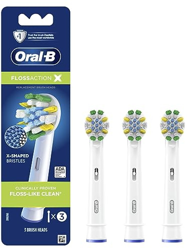 Oral-B FlossAction Electric Toothbrush Replacement Brush Heads Refill, 3ct