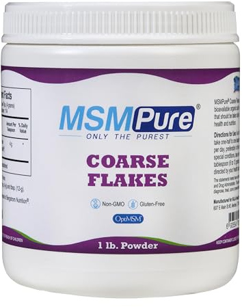 KALA HEALTH MSMPure Coarse MSM Powder Flakes – US-Made MSM for Joint Health, Skin Appearance, and Hair & Nail Support – 1 lb, Organic Sulfur