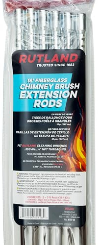 Rutland Products - Kit de Varillas de extensión para Chimenea, Color marrón, 45,72 cm