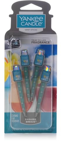Yankee Candle Car Air Fresheners Car Vent Stick Bahama Breeze Scented Includes 4 Odor Neutralizing Sticks Each Lasts Up To 2 Weeks
