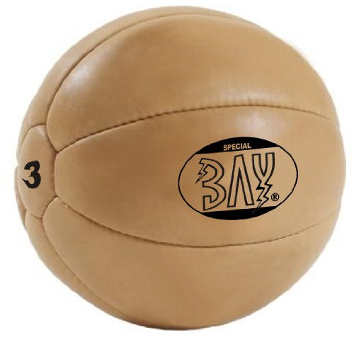 Bay Leder PU 3 Kilo Medizinball Profi-Qualität GymnastikFitness Ball Farbe braun DREI Kilo