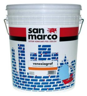 San Marco VENEZIAGRAF rivestimento murale effetto spatolato grana 1.2 colore bianco, size 25 kg