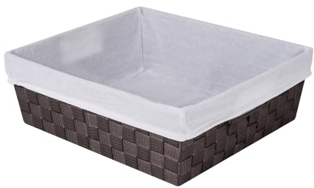Whitmor Woven Strap Liner Shelf Tote,Storage Basket,Espresso