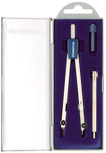 Staedtler Mars Basic 559 C03. Compás de precisión. Estuche con un compás, un tubo de minas de repuesto y un alargador