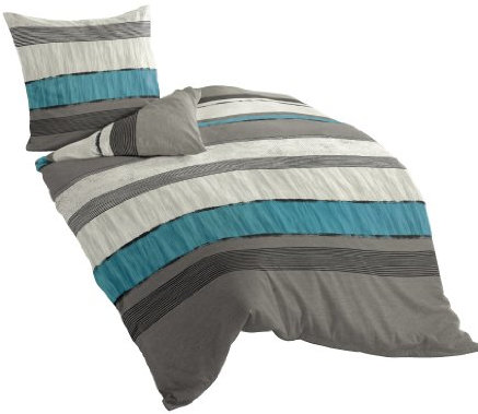 Bierbaum Bettwäsche 6472, Mako-Satin, Designed in Germany, silber 09, 135x200 + 80x80 cm