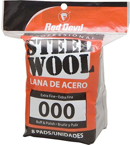 Red Devil 0321 Steel Wool, 000 Extra Fine (Pack of 8)